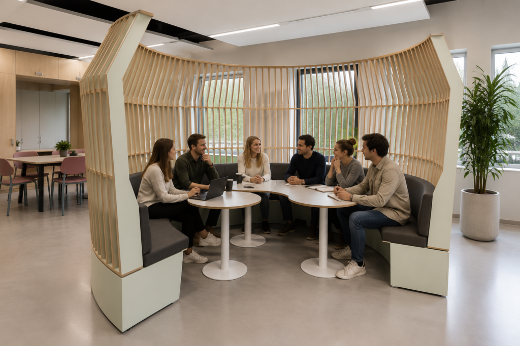 exclusieve maatwerk overlegpod / vergaderlounge Ø425 cm
