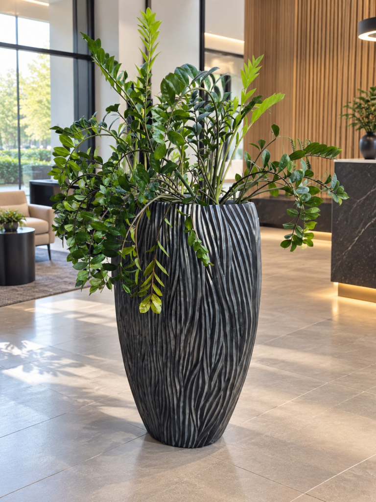 plants first choice river oval 120 plantenbak incl. grote zamioculcas