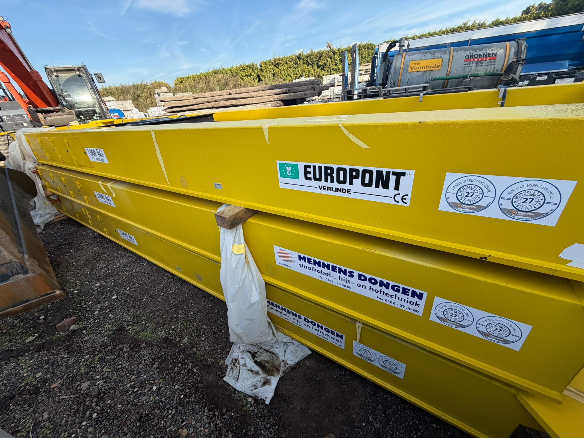 3x industriële bovenloopkraan / kraanbrug 3.000 kg – verlinde eurolift